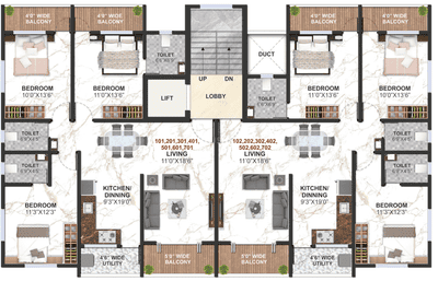 Project Image of 0.0 - 1700.0 Sq.ft 3 BHK Apartment for buy in Aaradhya Tulip