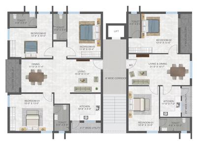 Project Image of 1199.96 - 1715.01 Sq.ft 2 BHK Apartment for buy in Sri Gokula