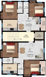 Project Image of 778.0 - 875.0 Sq.ft 2 BHK Apartment for buy in J K Jaivardhan