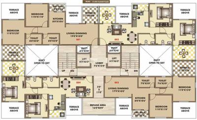 Project Image of 567.0 - 638.0 Sq.ft 2 BHK Apartment for buy in ARV Ganga Kingston Building G