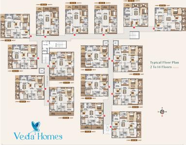 Project Image of 1640.0 - 2210.0 Sq.ft 3 BHK Apartment for buy in Veda Homes