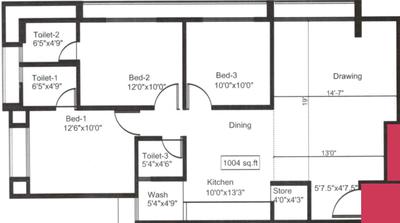Project Image of 877.0 - 1004.0 Sq.ft 3 BHK Apartment for buy in Mairaa Allied 20 Appartments