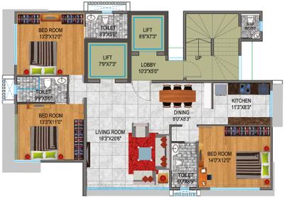 Project Image of 0.0 - 1240.0 Sq.ft 3 BHK Apartment for buy in Paradigm Vogue