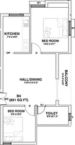Project Image of 675.0 - 1303.0 Sq.ft 2 BHK Apartment for buy in Brownstone Amber