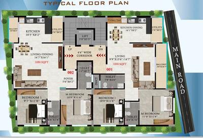 Project Image of 1050.0 - 1090.0 Sq.ft 2 BHK Apartment for buy in Skanda Embassy Apartment