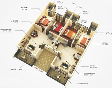 Project Image of 638.0 - 1404.0 Sq.ft 1 BHK Apartment for buy in Bee Gee Aastha City