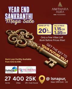 Project Image of 2102.0 - 3158.0 Sq.ft 3 BHK Villa for buy in Sri Hari Anithara Aura