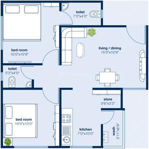 Project Image of 545.0 - 848.0 Sq.ft 2 BHK Apartment for buy in Shree Hari Nakshatra Residency 2