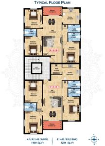 Project Image of 1284.0 - 1400.0 Sq.ft 3 BHK Apartment for buy in Vijay Amrutha