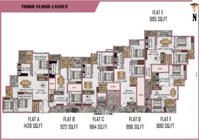 Project Image of 800.0 - 1428.0 Sq.ft 2 BHK Apartment for buy in Navarathna Saroja Residency