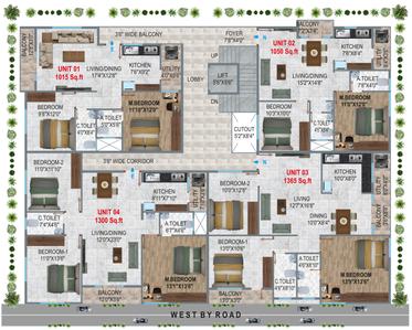 Project Image of 1015.0 - 1365.0 Sq.ft 2 BHK Apartment for buy in Vaaradhi Blossom