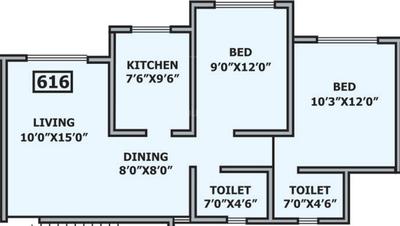 Project Image of 613.0 - 807.0 Sq.ft 2 BHK Apartment for buy in Bidker Pawan Paradise