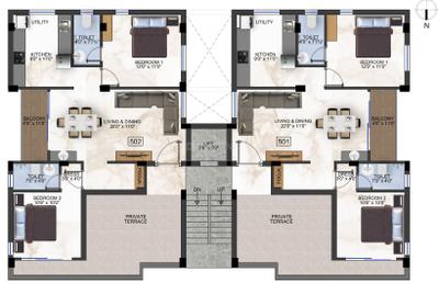 Project Image of 943.0 - 1210.0 Sq.ft 2 BHK Apartment for buy in VJR Rishab Apartments