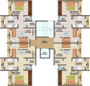Project Image of 318.0 - 481.0 Sq.ft 1 BHK Apartment for buy in Heritage Shree Balaji Paradise