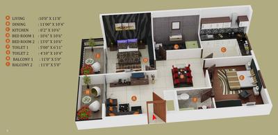 Project Image of 1065.0 - 1655.0 Sq.ft 2 BHK Apartment for buy in Venkat Windsor East