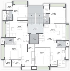 Project Image of 638.62 - 666.72 Sq.ft 2 BHK Apartment for buy in Shyam Parijaat