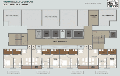 Project Image of 292.0 - 431.0 Sq.ft 1 RK Apartment for buy in Dosti West County Dosti Nest Phase 1