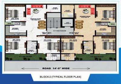 Project Image of 1650 Sq.ft 3 BHK Apartment / Flat for sale in Noida Extension for Rs. 6351000