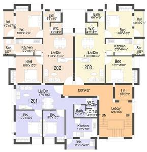 Project Image of 895.0 - 1170.0 Sq.ft 2 BHK Apartment for buy in Doshi Etopia II