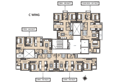 Project Image of 599.0 - 1060.0 Sq.ft 2 BHK Apartment for buy in DSS Mahavir Serene