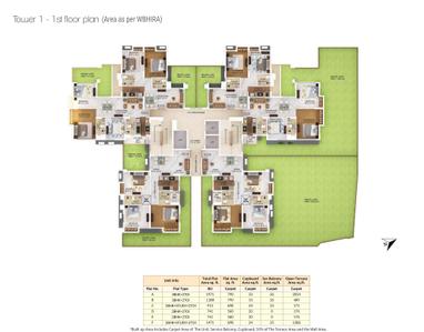 Project Image of 680.0 - 2020.0 Sq.ft 2 BHK Apartment for buy in Merlin The One