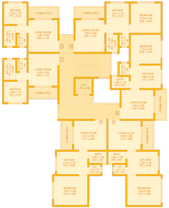 Project Image of 331.0 - 354.0 Sq.ft 1 BHK Apartment for buy in Wonder Gajanan Vatika Residency