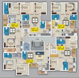 Project Image of 830.0 - 1150.0 Sq.ft 2 BHK Apartment for buy in GP Homes Flora Diamond