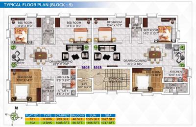 Project Image of 1268.0 - 1747.0 Sq.ft 3 BHK Apartment for buy in Krishti JB Meadowex