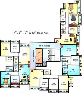 Project Image of 362.0 - 534.0 Sq.ft 1 BHK Apartment for buy in Mukti Shantinath Tower