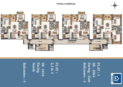 Project Image of 1834.0 - 2084.0 Sq.ft 3 BHK Apartment for buy in ARS Zurich 1 Svaasa 