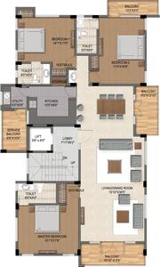 Project Image of 0.0 - 2360.0 Sq.ft 3 BHK Apartment for buy in Sumanth Sreshta Kamala
