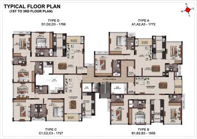 Casagrand Wesley Wesley Cluster Plan from 1st to 3rd Floor 1