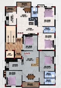 Vishnu Sunshine Flats Sunshine Flats Cluster Plan From 1st To 3rd Floor 1
