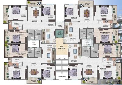 Project Image of 891.0 - 997.0 Sq.ft 3 BHK Apartment for buy in Rudra Radhe Anand Complex