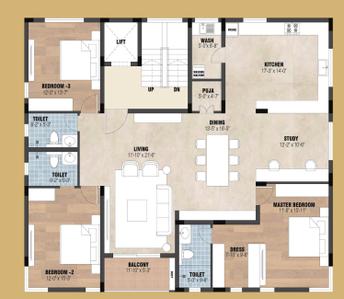 Project Image of 0.0 - 2446.0 Sq.ft 3.5 BHK Apartment for buy in Indu Ashraya