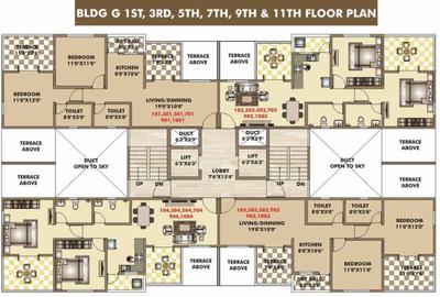 Project Image of 567.0 - 638.0 Sq.ft 2 BHK Apartment for buy in ARV Ganga Kingston Building G
