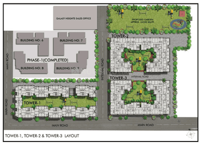 Project Image of 352.95 - 523.88 Sq.ft 1 BHK Apartment for buy in Galaxy Heights Tower III Wing L to P