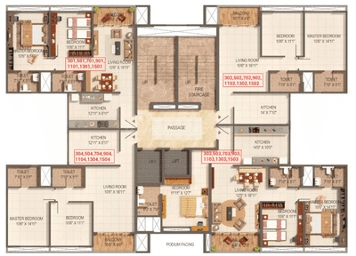 Project Image of 638.3 - 981.67 Sq.ft 2 BHK Apartment for buy in Kumar Palmspring Towers