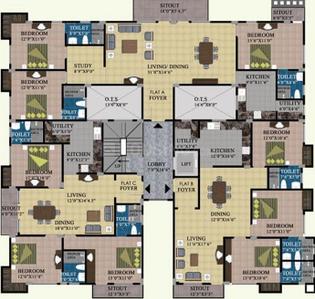 Project Image of 1423.0 - 1864.0 Sq.ft 3 BHK Apartment for buy in Sumanth Sreshta Grande