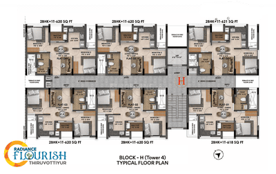 Project Image of 608.0 - 1935.0 Sq.ft 2 BHK Apartment for buy in Radiance Flourish