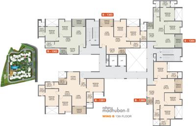 Project Image of 774.0 - 960.0 Sq.ft 2 BHK Apartment for buy in Rohan Madhuban II Wings A B C