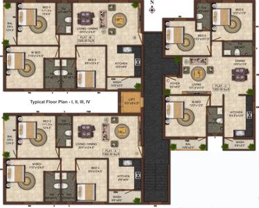 Project Image of 0.0 - 1300.0 Sq.ft 3 BHK Apartment for buy in India Sai Anbhagam