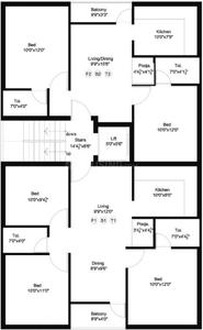Project Image of 858.0 - 1057.0 Sq.ft 2 BHK Apartment for buy in Domestic Lakshmi Flats