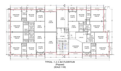 M S Jal Jeevan A Type Bldg Cluster Plan from 1st to 5th Floor 3