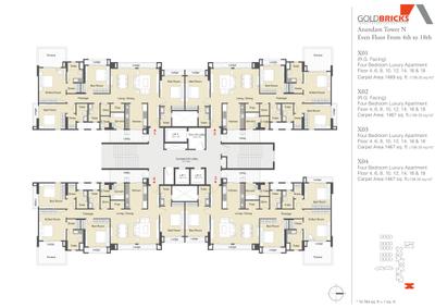 Project Image of 1316.0 - 2573.0 Sq.ft 2 BHK Apartment for buy in Goldbricks Anandam World City Tower G And N