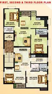 Project Image of 912.0 - 930.0 Sq.ft 2 BHK Apartment for buy in Kanaga Apartments