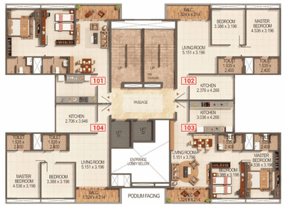 Project Image of 638.3 - 981.67 Sq.ft 2 BHK Apartment for buy in Kumar Palmspring Towers