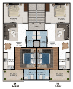 Project Image of 975.0 - 1950.0 Sq.ft 2 BHK Apartment for buy in Vihaan Krystal Floors