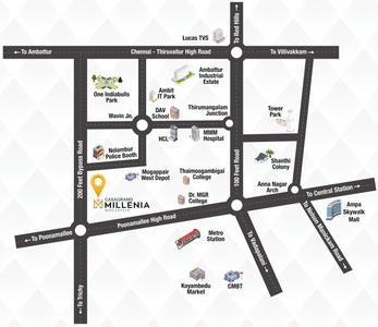 Project Image of 1962.0 - 4450.0 Sq.ft 3 BHK Apartment for buy in Casagrand Millenia