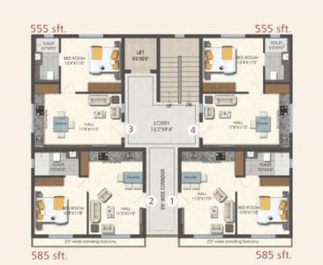 Project Image of 555.0 - 2580.0 Sq.ft 1 BHK Apartment for buy in Dukes Galaxy